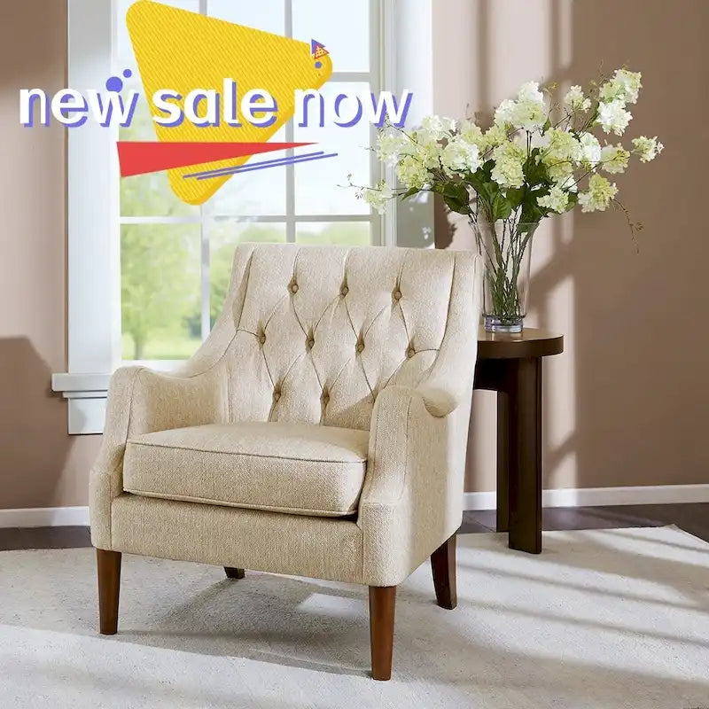 Sillón decorativo moderno con capitoné de botones