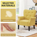 Yaheetech Modern Polyester Fabrics Upholstered Accent Chair Single Sofa for Living Room