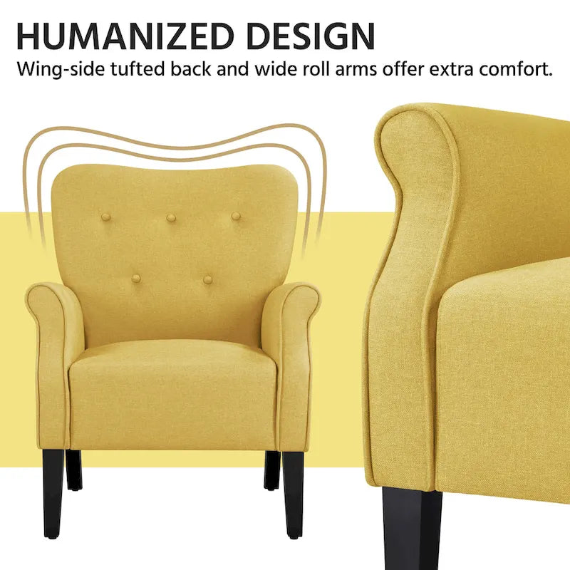 Yaheetech Modern Polyester Fabrics Upholstered Accent Chair Single Sofa for Living Room