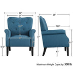 Yaheetech Modern Polyester Fabrics Upholstered Accent Chair Single Sofa for Living Room