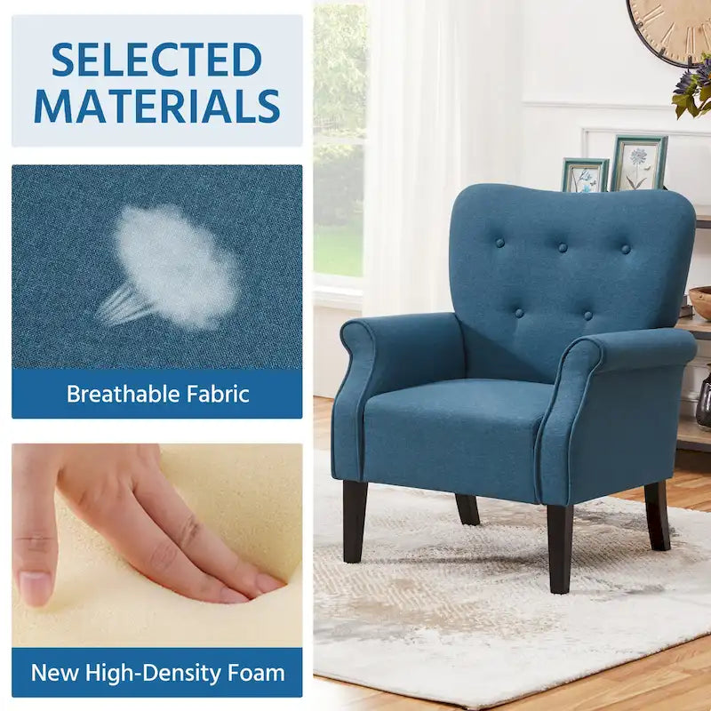 Yaheetech Modern Polyester Fabrics Upholstered Accent Chair Single Sofa for Living Room