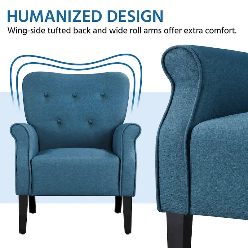 Yaheetech Modern Polyester Fabrics Upholstered Accent Chair Single Sofa for Living Room