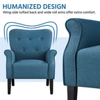 Yaheetech Modern Polyester Fabrics Upholstered Accent Chair Single Sofa for Living Room