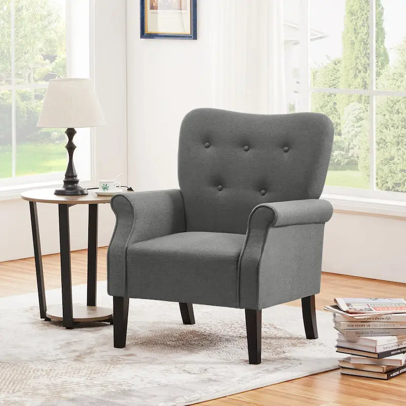 Yaheetech Modern Polyester Fabrics Upholstered Accent Chair Single Sofa for Living Room