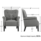 Yaheetech Modern Polyester Fabrics Upholstered Accent Chair Single Sofa for Living Room