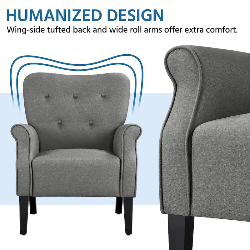 Yaheetech Modern Polyester Fabrics Upholstered Accent Chair Single Sofa for Living Room
