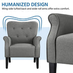 Yaheetech Modern Polyester Fabrics Upholstered Accent Chair Single Sofa for Living Room