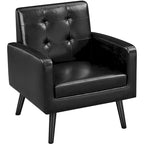 Yaheetech Modern Faux Leather Tufted Accent Chair with Solid Wood Legs - 28.52933