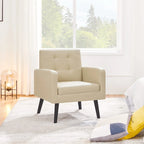 Yaheetech Modern Faux Leather Tufted Accent Chair with Solid Wood Legs - 28.52933