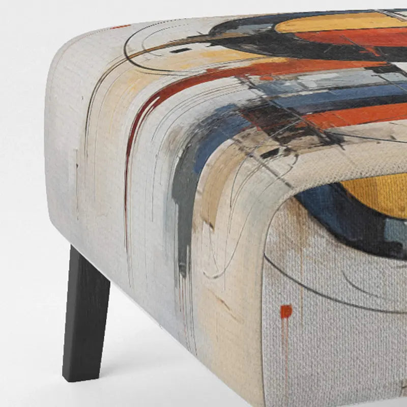 Designart farbenfroher abstrakter Fusion-I-Akzentstuhl im Mid-Century-Stil, gepolsterter Akzentstuhl und moderner Mid-Century-Sessel