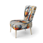 Designart farbenfroher abstrakter Fusion-I-Akzentstuhl im Mid-Century-Stil, gepolsterter Akzentstuhl und moderner Mid-Century-Sessel