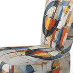 Designart farbenfroher abstrakter Fusion-I-Akzentstuhl im Mid-Century-Stil, gepolsterter Akzentstuhl und moderner Mid-Century-Sessel