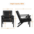 Yaheetech Faux Leather Accent Chair with Wood Legs for Living Room