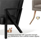 Yaheetech Faux Leather Accent Chair with Wood Legs for Living Room
