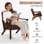 Yaheetech Faux Leather Accent Chair with Wood Legs for Living Room
