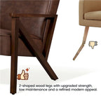 Yaheetech Faux Leather Accent Chair with Wood Legs for Living Room