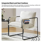 Rebeca Modern Metal Frame Arm Chair with Storage Pockets Set of 2 by HULALA HOME