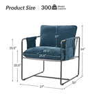 Rebeca Modern Metal Frame Arm Chair with Storage Pockets Set of 2 by HULALA HOME