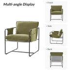 Rebeca Modern Metal Frame Arm Chair with Storage Pockets Set of 2 by HULALA HOME
