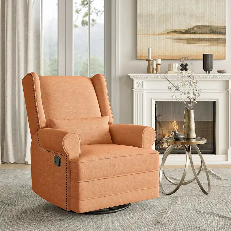 Sillón reclinable giratorio con reposapiés extragrande, gris