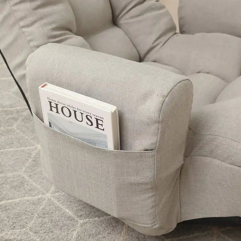 Verstellbare Kopf- und Taillenstütze, Gamingstuhl, Loungesessel, um 360° drehbarer Sofasessel, drehbarer Freizeitsessel, Deckchair