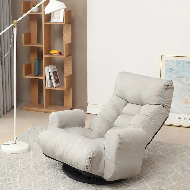 Verstellbare Kopf- und Taillenstütze, Gamingstuhl, Loungesessel, um 360° drehbarer Sofasessel, drehbarer Freizeitsessel, Deckchair