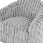 Set van 2 accentstoelen in tonvorm van imitatiekonijnenbont met draaifunctie van 360 graden