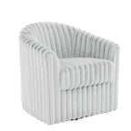 Set van 2 accentstoelen in tonvorm van imitatiekonijnenbont met draaifunctie van 360 graden