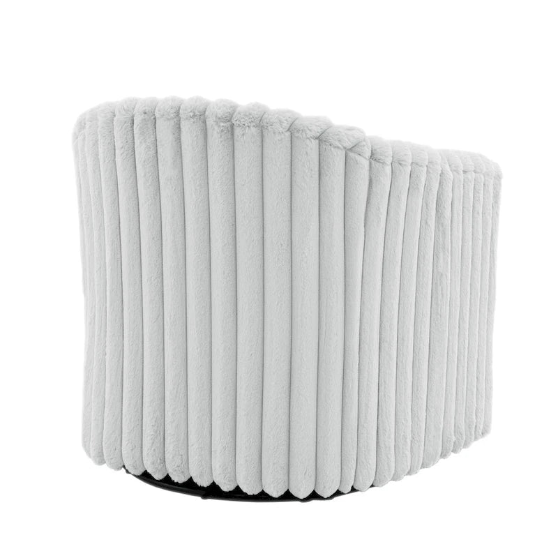 Set van 2 accentstoelen in tonvorm van imitatiekonijnenbont met draaifunctie van 360 graden