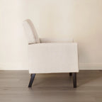 LUE BONA Mid-Century-Modern-Sessel mit Leinenstoffbezug, Knopfheftung und Akzentdesign, 2er-Set – 28.5 B X 27.25 T X 33.75 H