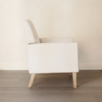 LUE BONA Mid-Century-Modern-Sessel mit Leinenstoffbezug, Knopfheftung und Akzentdesign, 2er-Set – 28.5 B X 27.25 T X 33.75 H