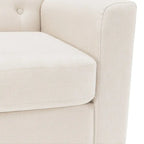 LUE BONA Mid-Century-Modern-Sessel mit Leinenstoffbezug, Knopfheftung und Akzentdesign, 2er-Set – 28.5 B X 27.25 T X 33.75 H