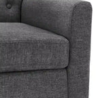 LUE BONA Mid-Century-Modern-Sessel mit Leinenstoffbezug, Knopfheftung und Akzentdesign, 2er-Set – 28.5 B X 27.25 T X 33.75 H