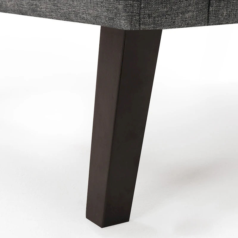 LUE BONA Mid-Century-Modern-Sessel mit Leinenstoffbezug, Knopfheftung und Akzentdesign, 2er-Set – 28.5 B X 27.25 T X 33.75 H