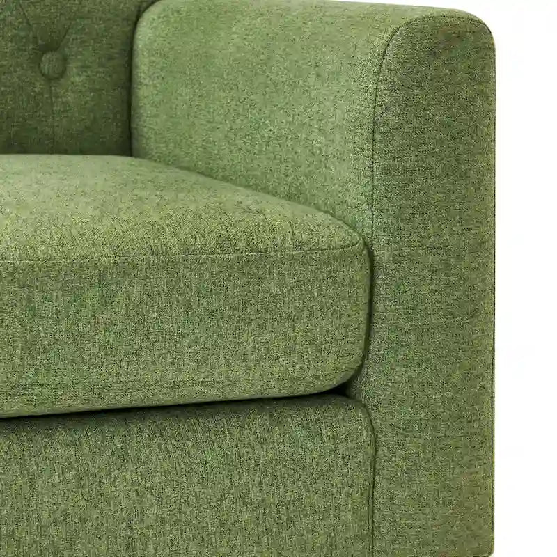 LUE BONA Mid-Century-Modern-Sessel mit Leinenstoffbezug, Knopfheftung und Akzentdesign, 2er-Set – 28.5 B X 27.25 T X 33.75 H