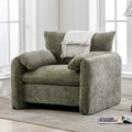 Übergroßer gepolsterter Chenille-Sessel, einzelner Sofa-Akzentsessel mit Armlehnen
