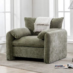 Übergroßer gepolsterter Chenille-Sessel, einzelner Sofa-Akzentsessel mit Armlehnen