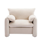 Übergroßer gepolsterter Chenille-Sessel, einzelner Sofa-Akzentsessel mit Armlehnen