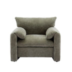 Übergroßer gepolsterter Chenille-Sessel, einzelner Sofa-Akzentsessel mit Armlehnen