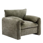 Übergroßer gepolsterter Chenille-Sessel, einzelner Sofa-Akzentsessel mit Armlehnen