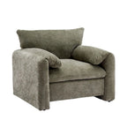 Übergroßer gepolsterter Chenille-Sessel, einzelner Sofa-Akzentsessel mit Armlehnen