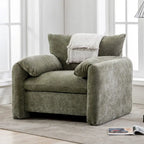 Übergroßer gepolsterter Chenille-Sessel, einzelner Sofa-Akzentsessel mit Armlehnen