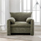 Übergroßer gepolsterter Chenille-Sessel, einzelner Sofa-Akzentsessel mit Armlehnen