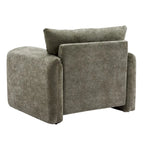 Übergroßer gepolsterter Chenille-Sessel, einzelner Sofa-Akzentsessel mit Armlehnen