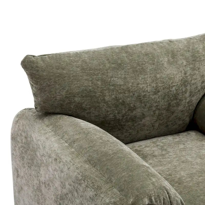 Übergroßer gepolsterter Chenille-Sessel, einzelner Sofa-Akzentsessel mit Armlehnen