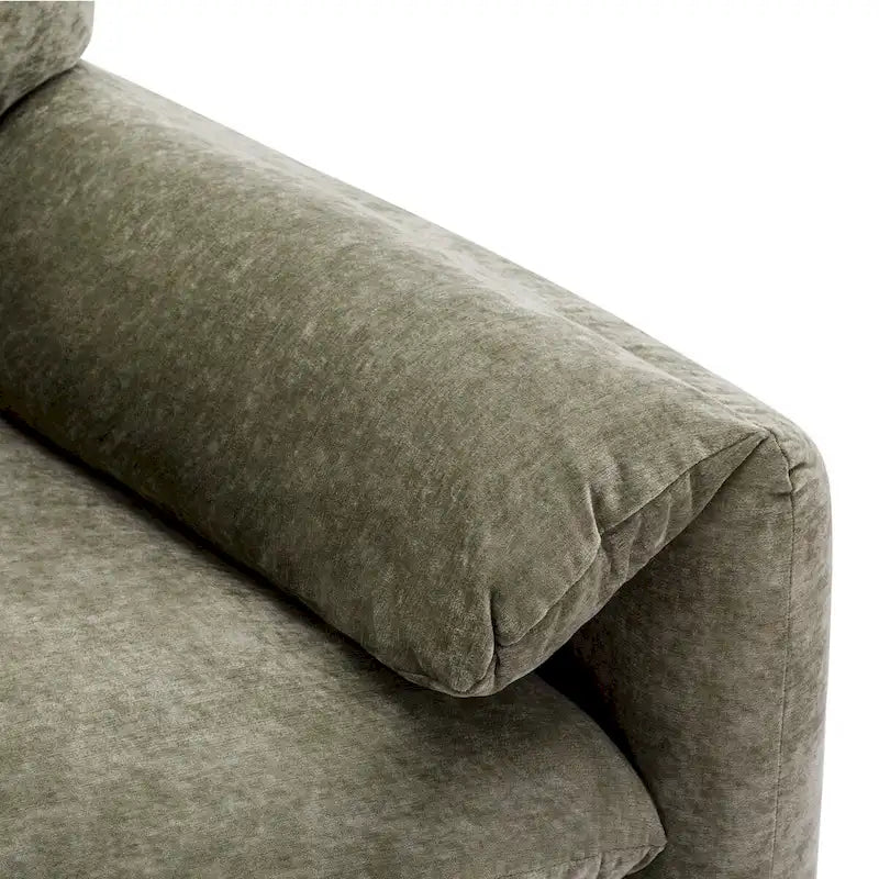 Übergroßer gepolsterter Chenille-Sessel, einzelner Sofa-Akzentsessel mit Armlehnen