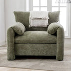 Übergroßer gepolsterter Chenille-Sessel, einzelner Sofa-Akzentsessel mit Armlehnen
