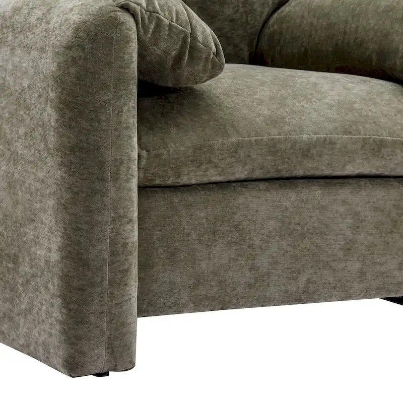Übergroßer gepolsterter Chenille-Sessel, einzelner Sofa-Akzentsessel mit Armlehnen