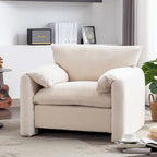 Übergroßer gepolsterter Chenille-Sessel, einzelner Sofa-Akzentsessel mit Armlehnen