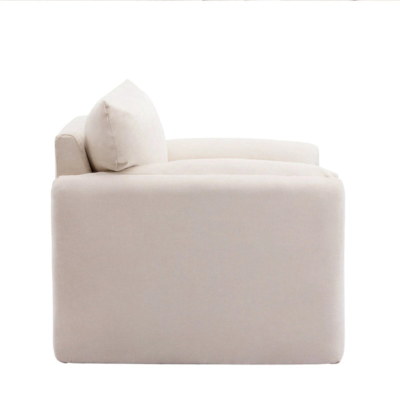 Übergroßer gepolsterter Chenille-Sessel, einzelner Sofa-Akzentsessel mit Armlehnen